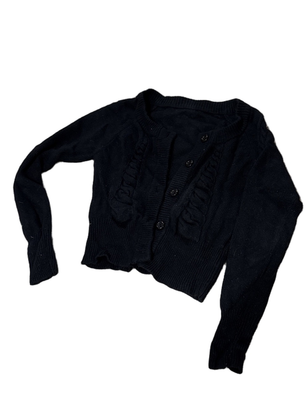 Black Knit Button-Up Cardigan